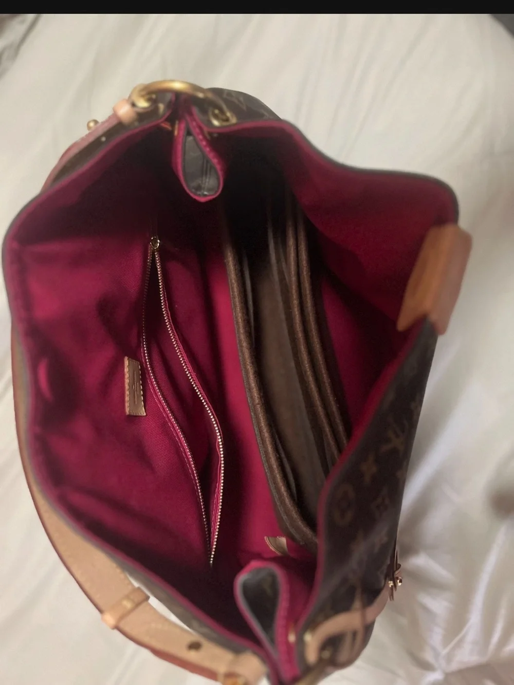 Louis Vuitton Monogram Canvas Shoulder Hobo in Brown and Vachetta